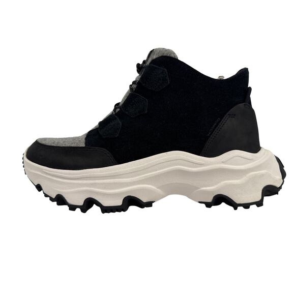 Sorel Sneaker Boot Kinetic Breakthru Caribou Womens 9.5 Black Suede Insulated WP - Picture 7 of 12